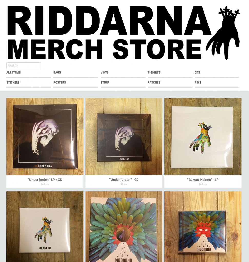 Riddarna online merch store